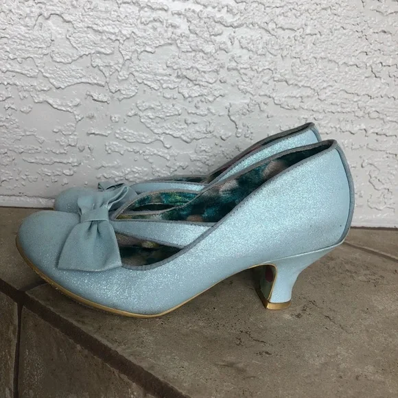 Irregular Choice Light Blue Bow Heels - Picture 3 of 8
